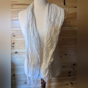 White Silver Stripe Scarf Wrap Shawl One Size Elegant Dress
